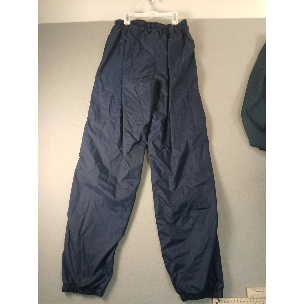 Vintage 90s Adidas Fleece Lined Track Pants Size Large Navy/White Ankle Zip!!